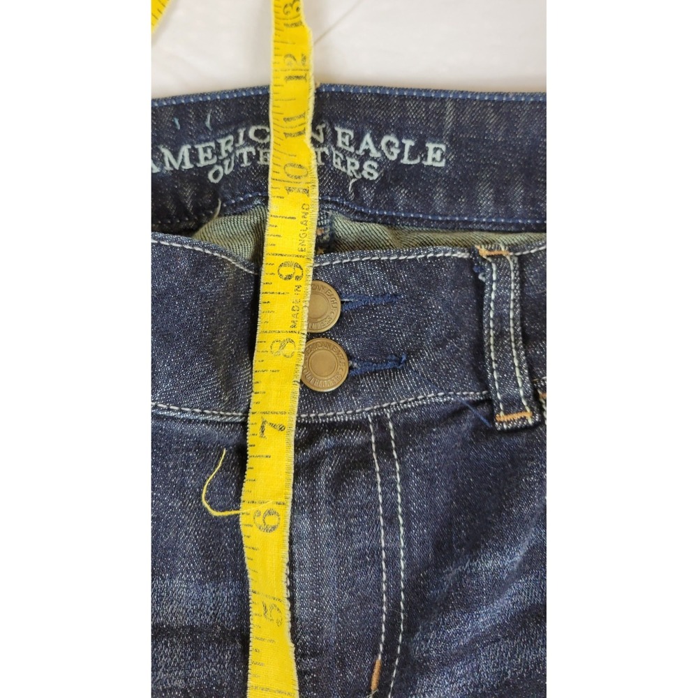 American Eagle Artist Stretch Flare Jeans Dark Wash Blue Womens 10 Long 10L - Picture 4 of 8
